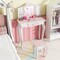 Costway Kids Vanity Table & Stool Set with Cute Polka Dot Print Tri-folding Mirror Drawer Pink&White/Light Pink&White/Pink&Black/Blue/Pink